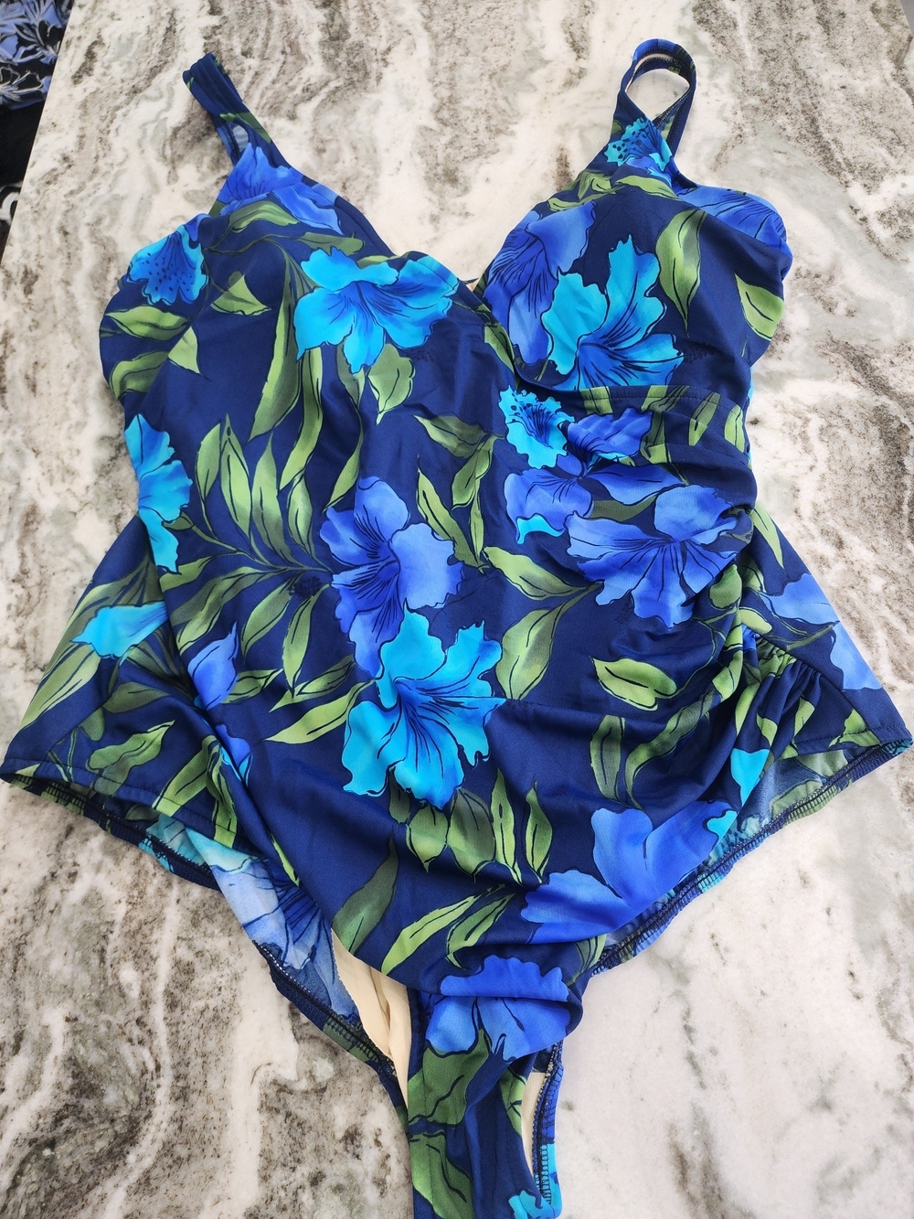Body Glove Blue Floral One-Piece Swimsuit